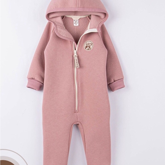 Kids Rose Warm hooded jumpsuit with flap - Gray Rose - Picture 11 of 15